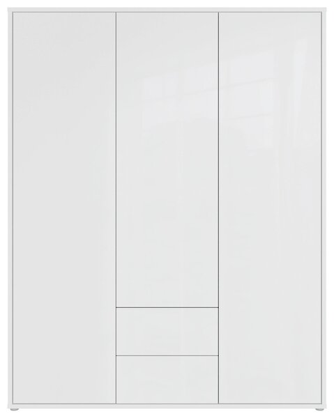 SKRIŇA S OTOČNÝMI DVERAMI, biela, biela s vysokým leskom, 169/214/60 cm Carryhome - Skrine, Online Only