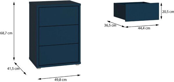 NOČNÝ STOLÍK, tmavomodrá, 50/69/42 cm Carryhome - Online Only spálne, Online Only