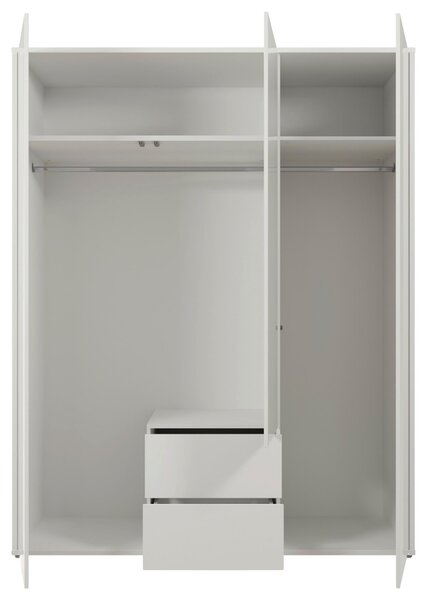 SKRIŇA S OTOČNÝMI DVERAMI, biela, biela s vysokým leskom, 169/214/60 cm Carryhome - Skrine, Online Only