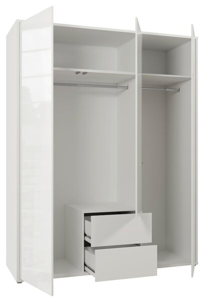 SKRIŇA S OTOČNÝMI DVERAMI, biela, biela s vysokým leskom, 169/214/60 cm Carryhome - Skrine, Online Only