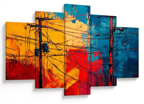 Obraz - Abstraktné elektrické vedenie (150x105 cm)