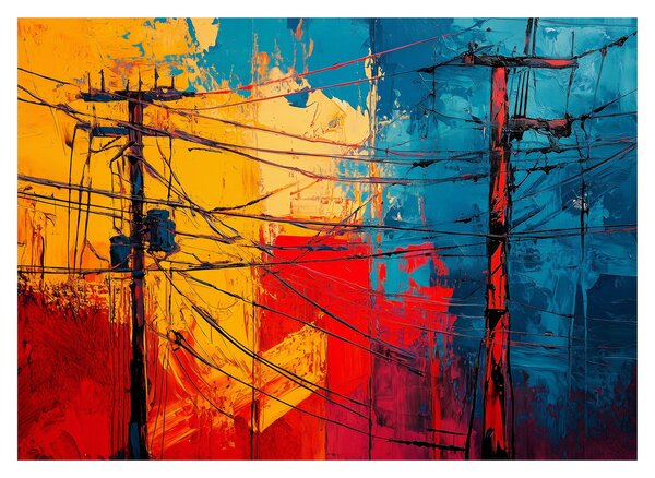 Obraz - Abstraktné elektrické vedenie (70x50 cm)