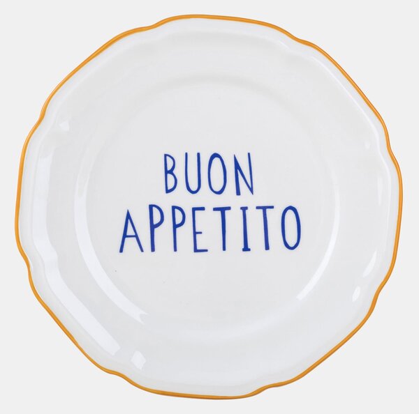 Sinsay - Keramický tanier s nápisom Buon Appetito - žltá