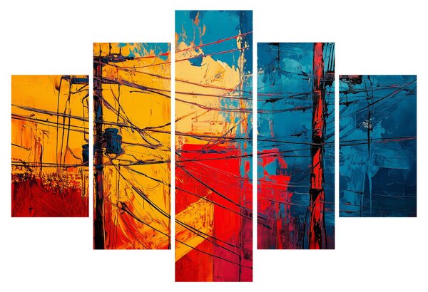 Obraz - Abstraktné elektrické vedenie (150x105 cm)