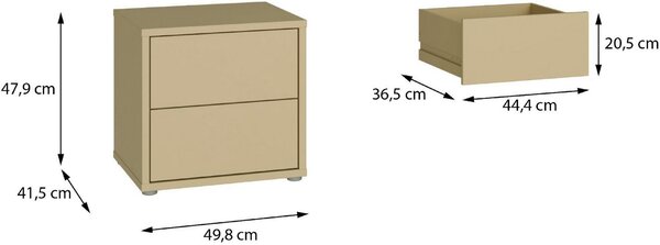NOČNÝ STOLÍK, svetložltá, 50/48/42 cm Carryhome - Online Only spálne, Online Only