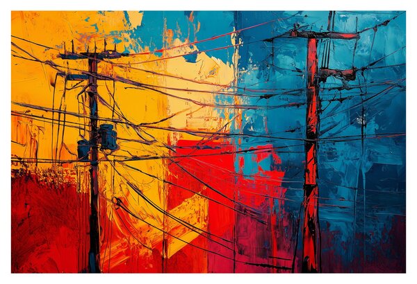Obraz - Abstraktné elektrické vedenie (90x60 cm)