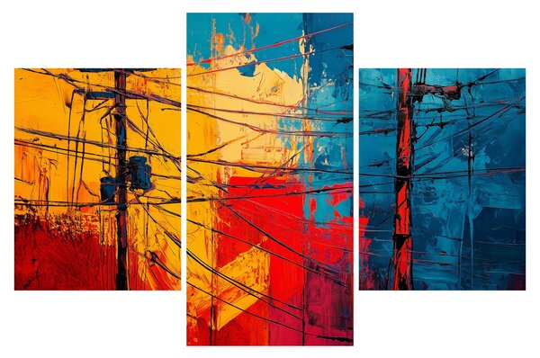 Obraz - Abstraktné elektrické vedenie (90x60 cm)
