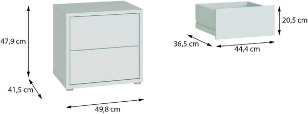 NOČNÝ STOLÍK, svetlosivá, 50/48/42 cm Carryhome - Online Only spálne, Online Only