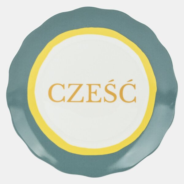 Sinsay - Keramický tanier s nápisom Cześć - viacfarebná