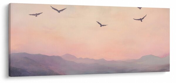 Obraz - Hejno vtákov II. (120x50 cm)