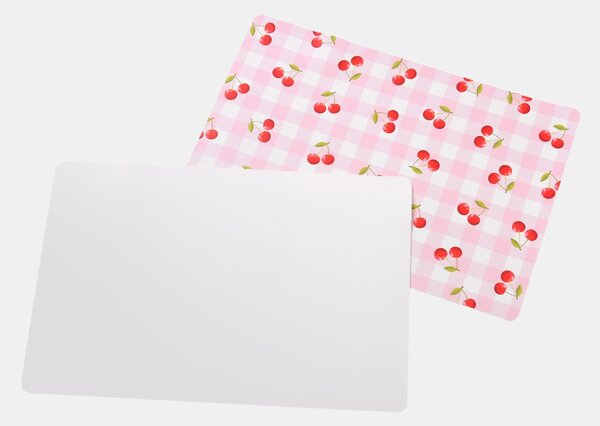 Sinsay - Kockované prestieranie s motívom čerešní 2 pack - ružová