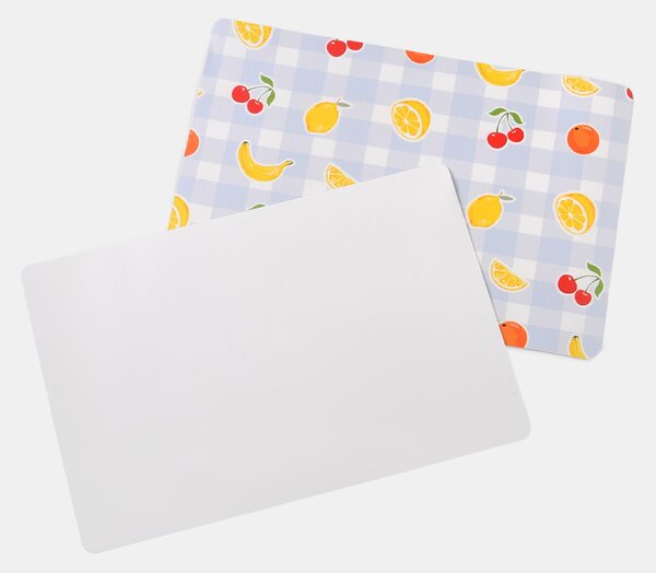 Sinsay - Kockované prestieranie s motívom ovocia 2 pack - svetlomodrá