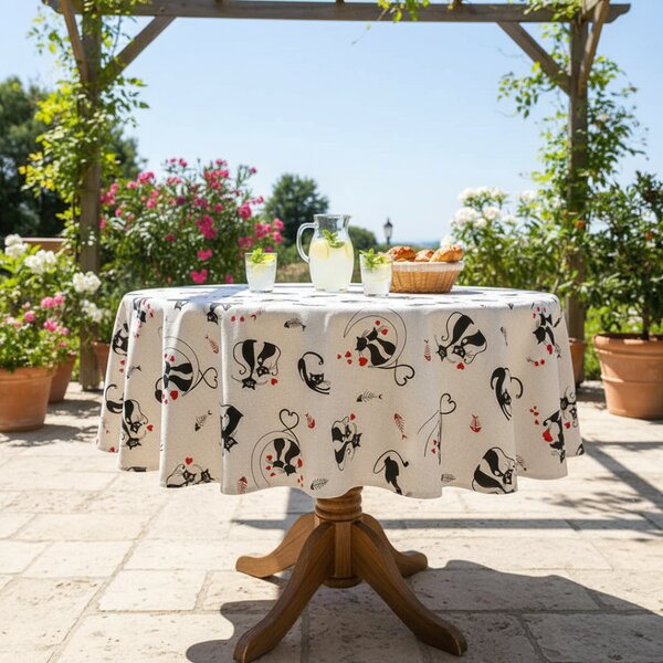 Okrúhly obrus na stôl Black cats Farba Viacfarebná Rozmery Kruh Ø 140 cm