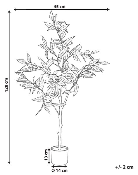 Umelá rastlina v kvetináči zelená syntetický materiál 120 cm eukalyptus doplnky do interiéru