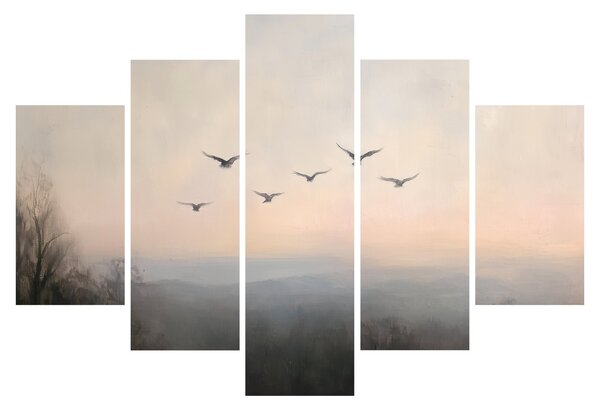 Obraz - Hejno vtákov (150x105 cm)