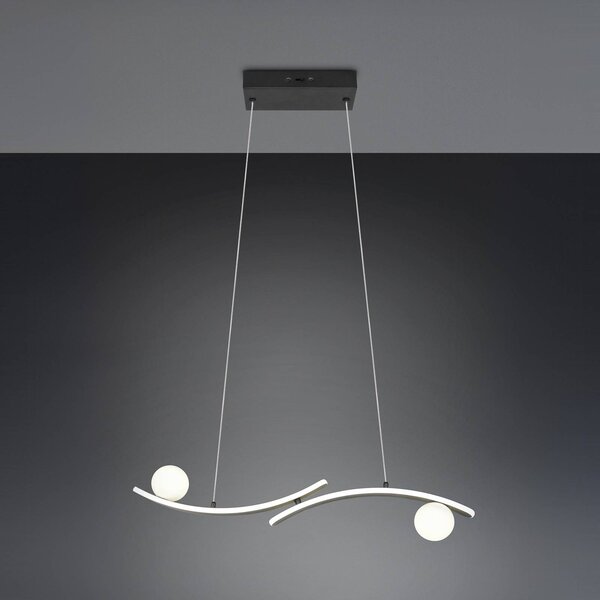 LED závesné svietidlo Napoli, čierna matná, dĺžka 82 cm, kov, Čierna, Obývacia izba / jedáleň, kov, Moderný, Závesné svietidlo
