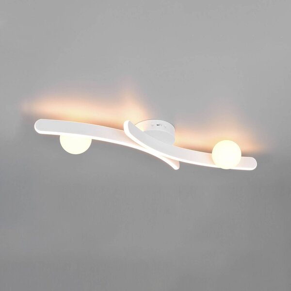 Stropné LED svetlo Napoli, biele matné, dĺžka 70 cm, kov, Biela / opálová, Obývacia izba / jedáleň, kov, Moderný, Stropné svetlo