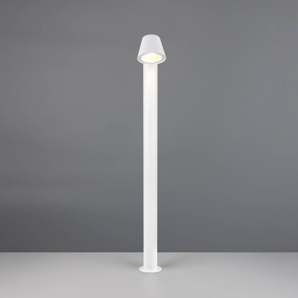 Trio Lighting Chodníkové svetlo Beni, biela matná, výška 100 cm, kov, Čierna, kov, Moderný, Osvetlenie príjazdovej cesty