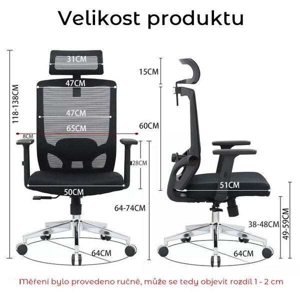 Kancelárska ergonomická stolička Neoseat BRENDA — čierna, nosnosť 150 kg