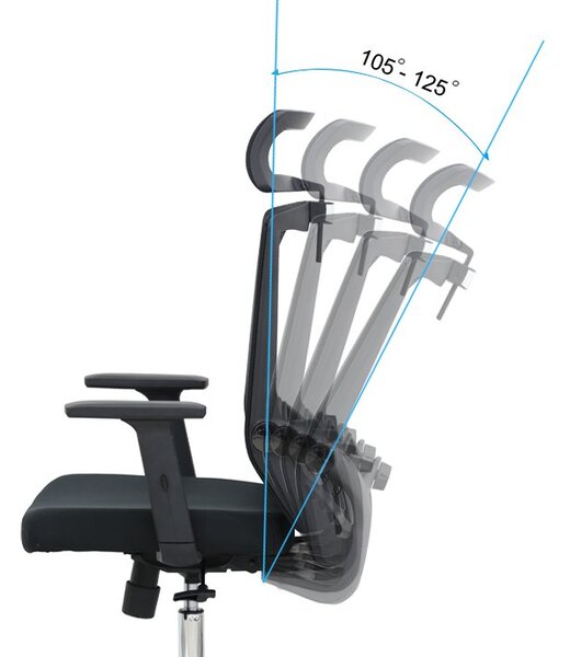 Kancelárska ergonomická stolička Neoseat BRENDA — čierna, nosnosť 150 kg