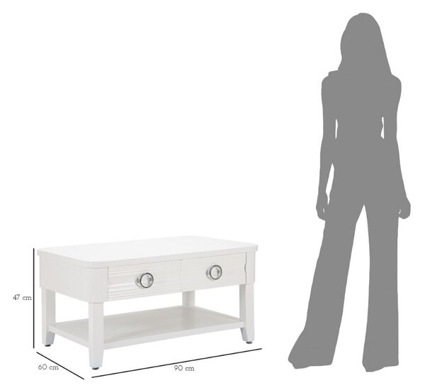 Dizajnový konferenčný stolík Hahnunah 90 cm biely