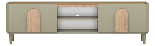 TV skrinka Amilio 170 cm na nožičkách - eukalyptus / dub baltic dune / úchytky dub prírodný