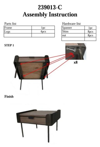 Dizajnový konferenčný stolík Ekewaka 60 cm hnedý