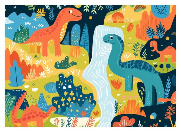 Obraz - Veselí dinosaury (70x50 cm)