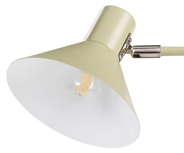 Stolná lampa svetlozelená kovová 51 cm kužeľovité tienidlo nočná lampa moderný industriálny štýl spálňa obývacia izba kancelária