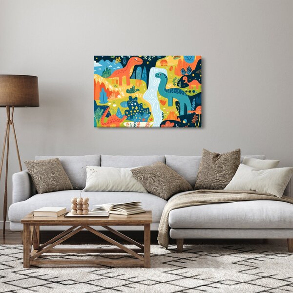 Obraz - Veselí dinosaury (90x60 cm)