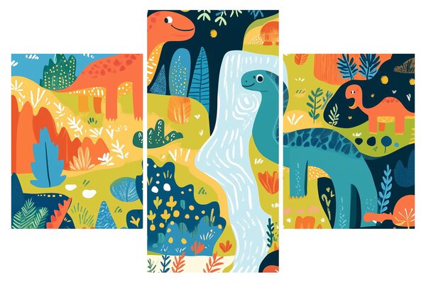 Obraz - Veselí dinosaury (90x60 cm)