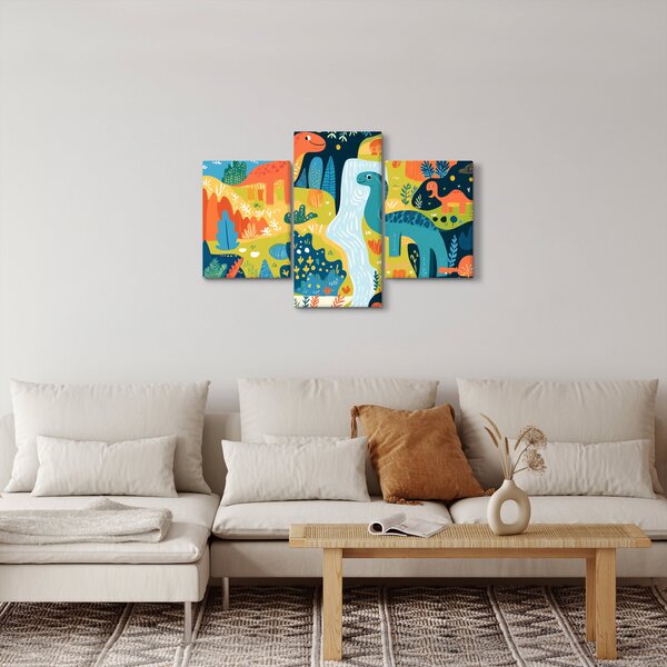 Obraz - Veselí dinosaury (90x60 cm)