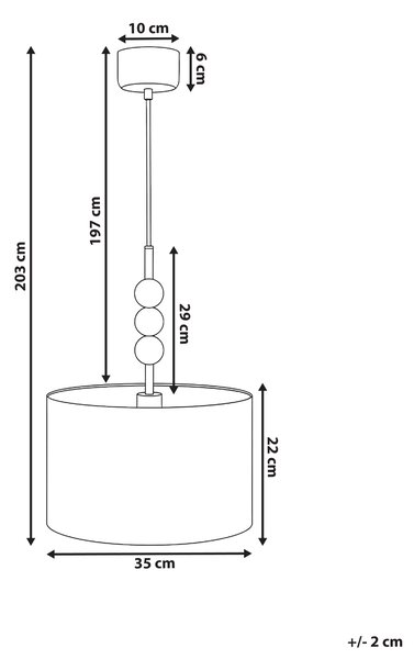 Závesná lampa biela železo biele tienidlo mid-century modern štýl obývacia izba spálňa