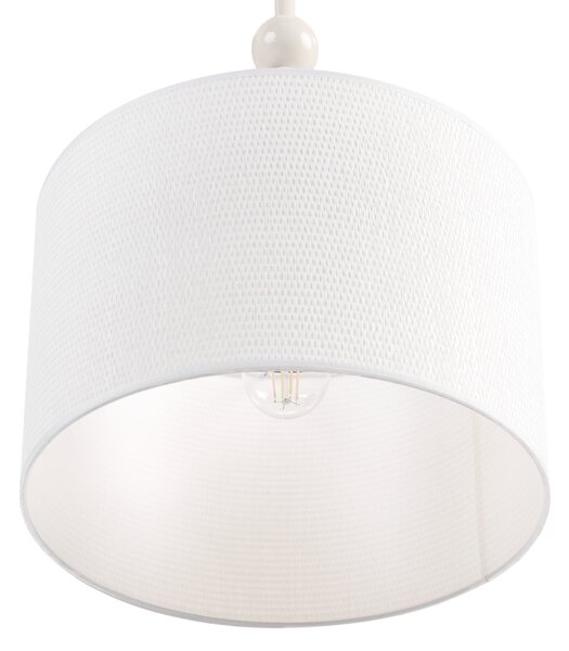 Závesná lampa biela železo biele tienidlo mid-century modern štýl obývacia izba spálňa