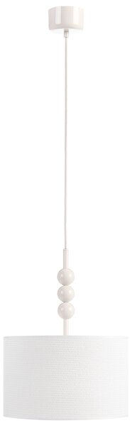 Závesná lampa biela železo biele tienidlo mid-century modern štýl obývacia izba spálňa