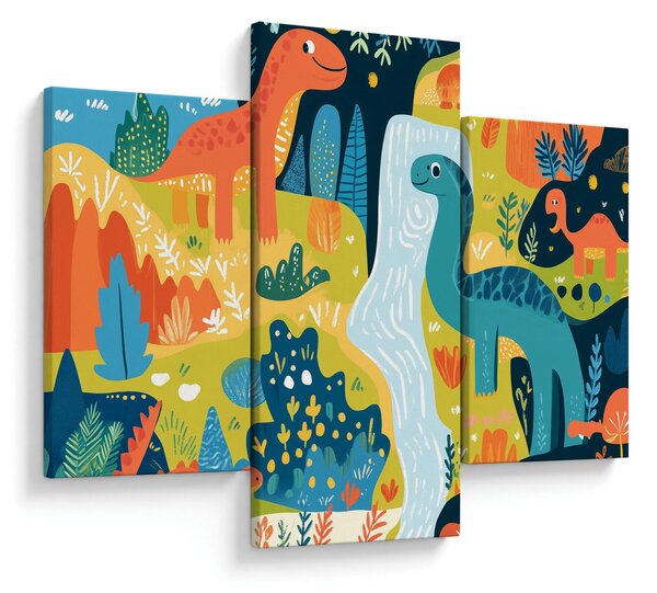 Obraz - Veselí dinosaury (90x60 cm)
