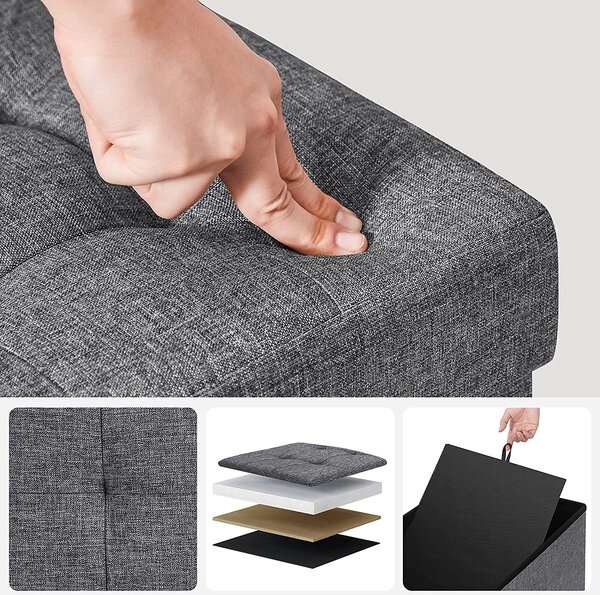 SONGMICS Skladací úložný box 120 l tmavosivý