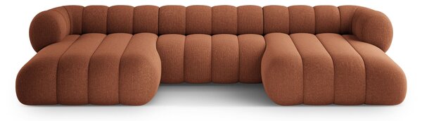 MUZZA Rohová pohovka do tvaru U KOEGO 348 cm chenille terakota