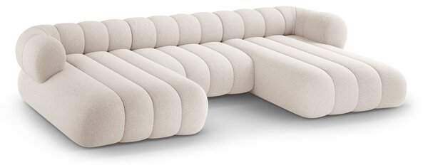 MUZZA Rohová pohovka do tvaru U KOEGO 348 cm chenille krémová