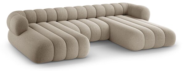MUZZA Rohová pohovka do tvaru U KOEGO 348 cm chenille béžová