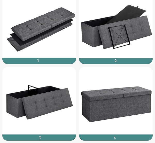 SONGMICS Skladací úložný box 120 l tmavosivý
