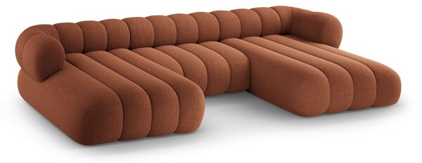 MUZZA Rohová pohovka do tvaru U KOEGO 348 cm chenille terakota