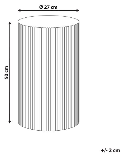 Odkladací stolík čierny MDF ø 30 cm rebrovaný dizajn moderný štýl obývacia izba