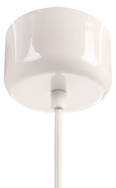 Závesná lampa biela a béžová železo biele tienidlo mid-century modern štýl obývacia izba spálňa