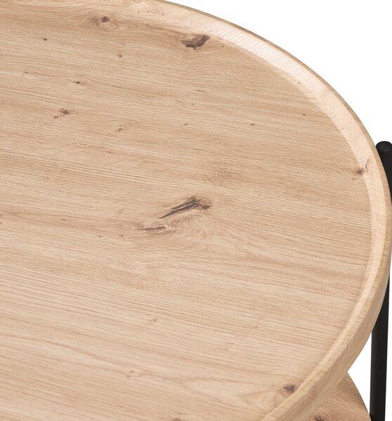 KONDELA Konferenčný stolík, dub artisan/čierna, LAPIS