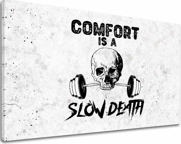 Obraz na plátne Comfort Is a Slow Death - Gym Motivácia
