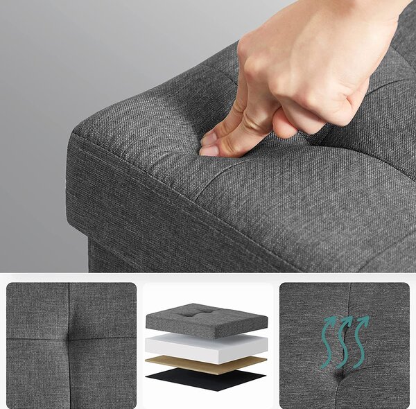 SONGMICS Úložný box na nožičkách 65 l tmavosivý