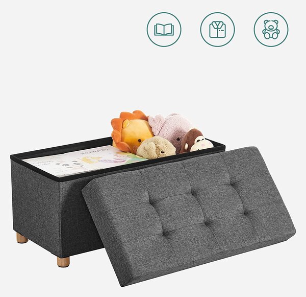 SONGMICS Úložný box na nožičkách 65 l tmavosivý