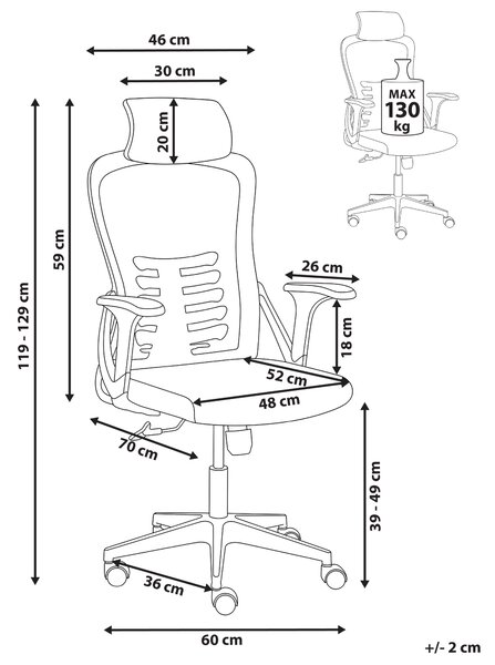 Kancelárska stolička sivá sieťovinové naklápacie operadlo nastaviteľná výška podrúčky moderné ergonomické kancelárske kreslo