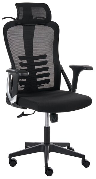 Kancelárska stolička čierna sieťovinové naklápacie operadlo nastaviteľná výška podrúčky moderné ergonomické kancelárske kreslo